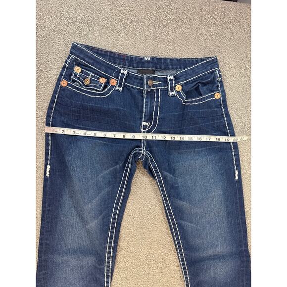 True Religion Jeans Womens 30 Dark Thick Stitch Bootcut Joey Super T Flap Pocket - Picture 6 of 10